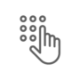 Ilustración de mano presionando botones de teclado para acceder a caja de seguridad